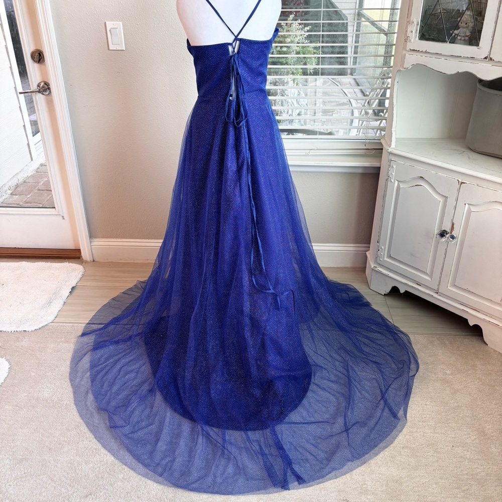 NEW Blue Dress with Glitter Tulle NWOT Size XL - Picture 3 of 9